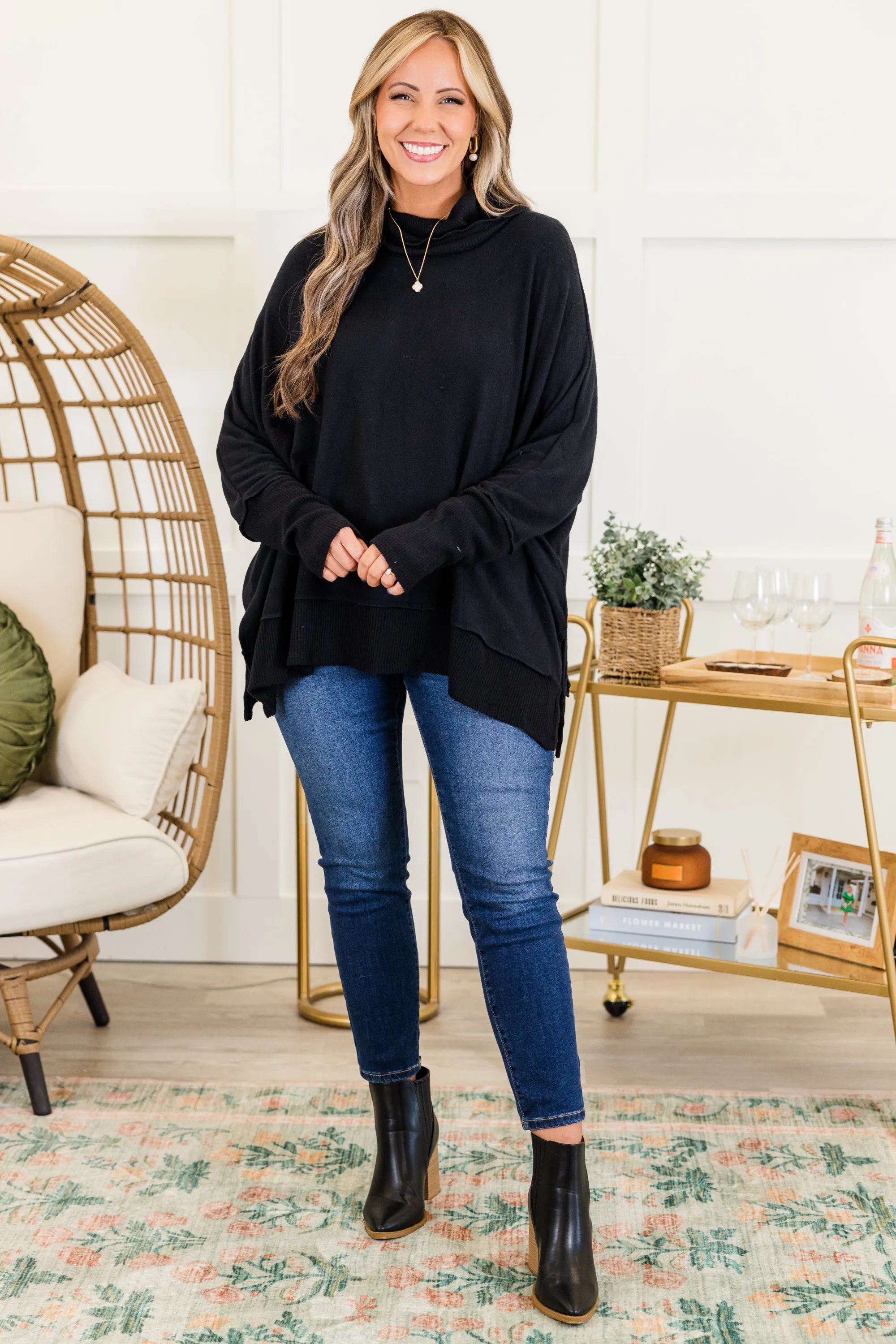 Working Late Top, Black