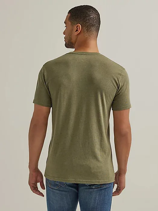 Wrangler Men's Short Sleeve T-Shirt - Wrangler Kabel Logo in Sage