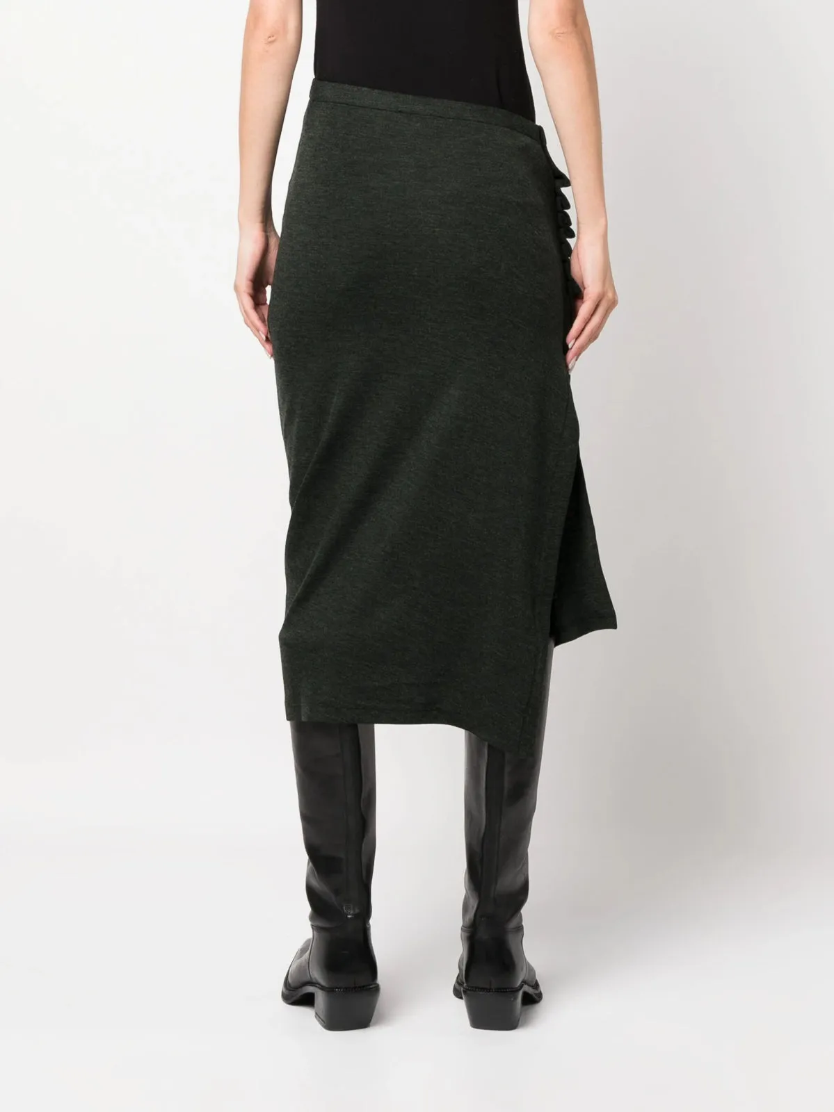 Wrap Asymmetric Midi Skirt