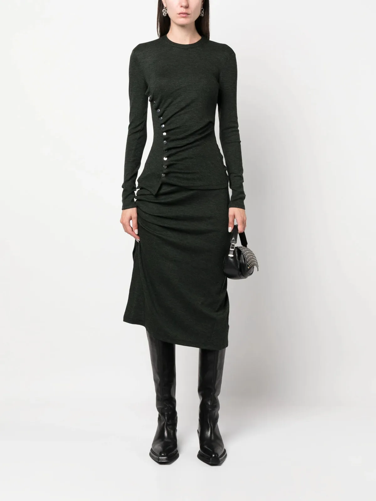 Wrap Asymmetric Midi Skirt