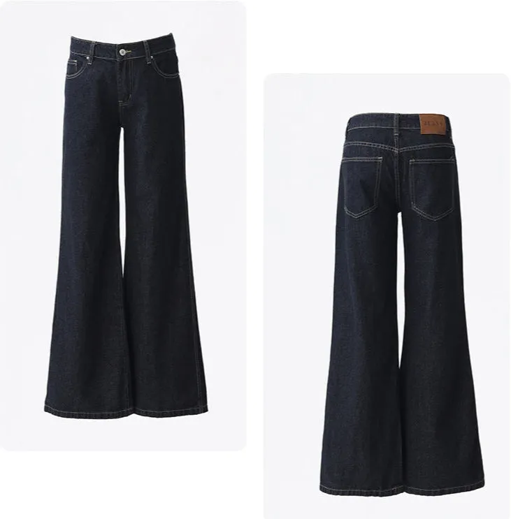 Y2K Low Rise Flared Jeans | Vintage Bootcut Denim Pants with Pockets for Women