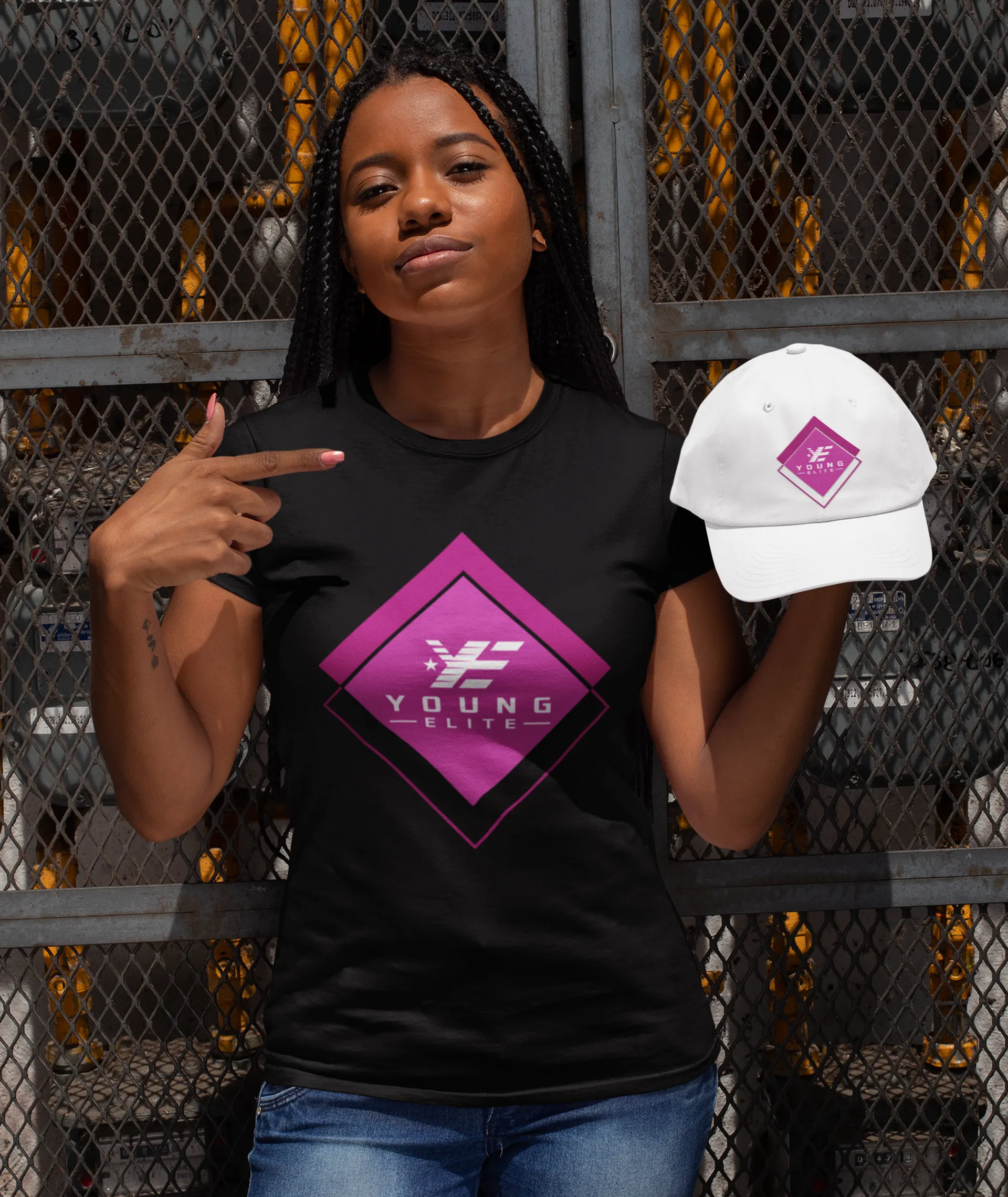 Young-Elite  short sleeve Purple & White Female T-shirt