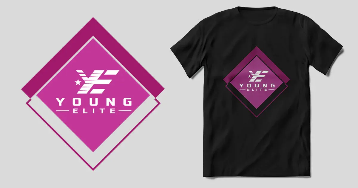 Young-Elite  short sleeve Purple & White Female T-shirt