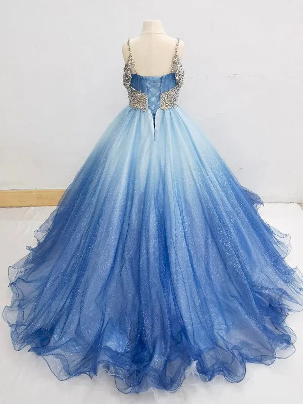 Young Girls Stunning Colorful Glitz Evening Gown