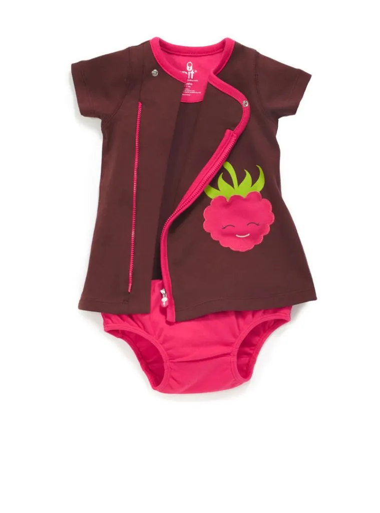 zip-up raspberry dress