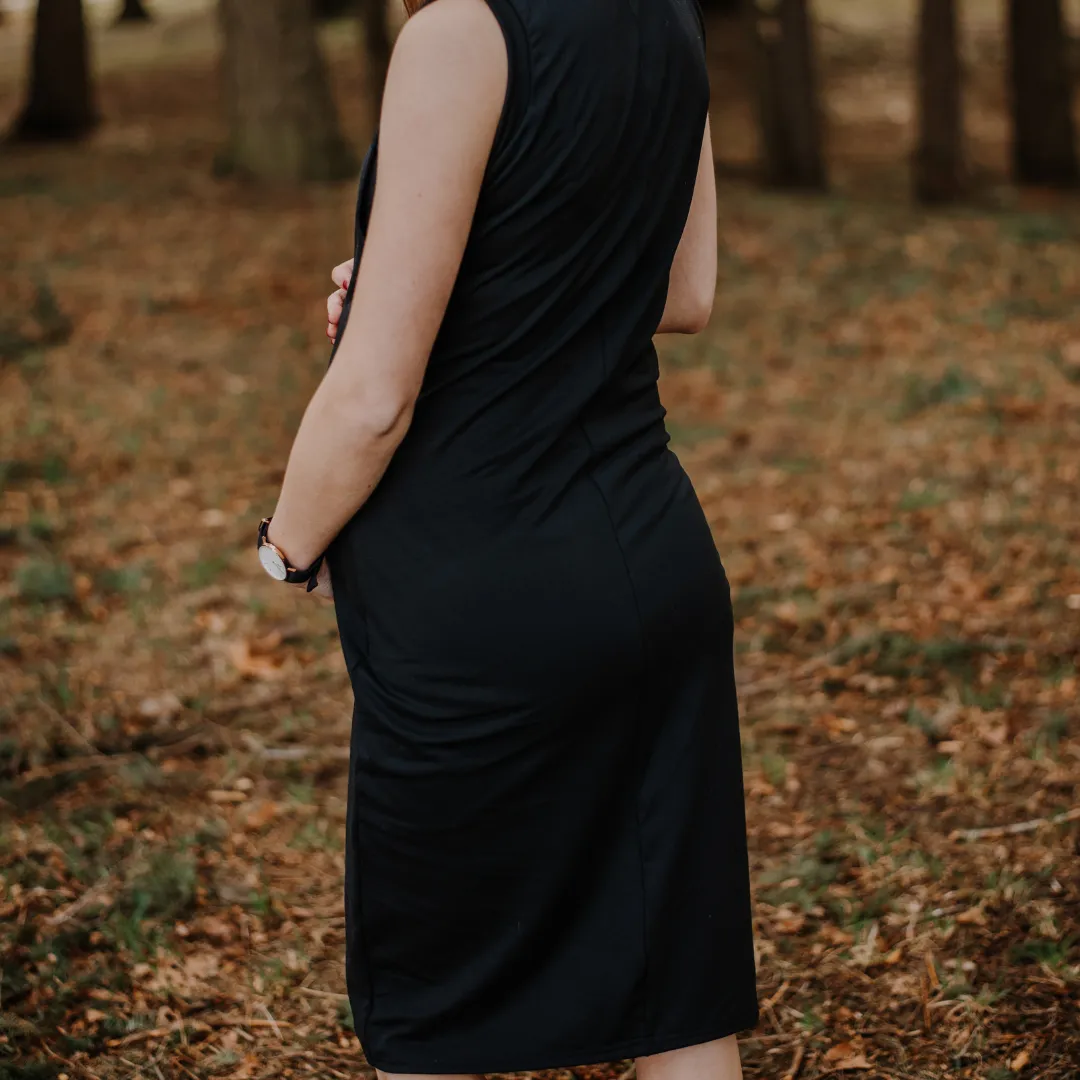 Zoe Tank Nursing Dress-Black